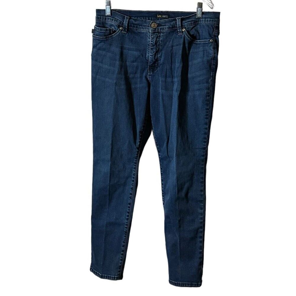 Lee Slimming Fit Skinny Leg Mid Rise‎ Jeans 12P 12 Petite Dark Blue Wash READ - Picture 2 of 10